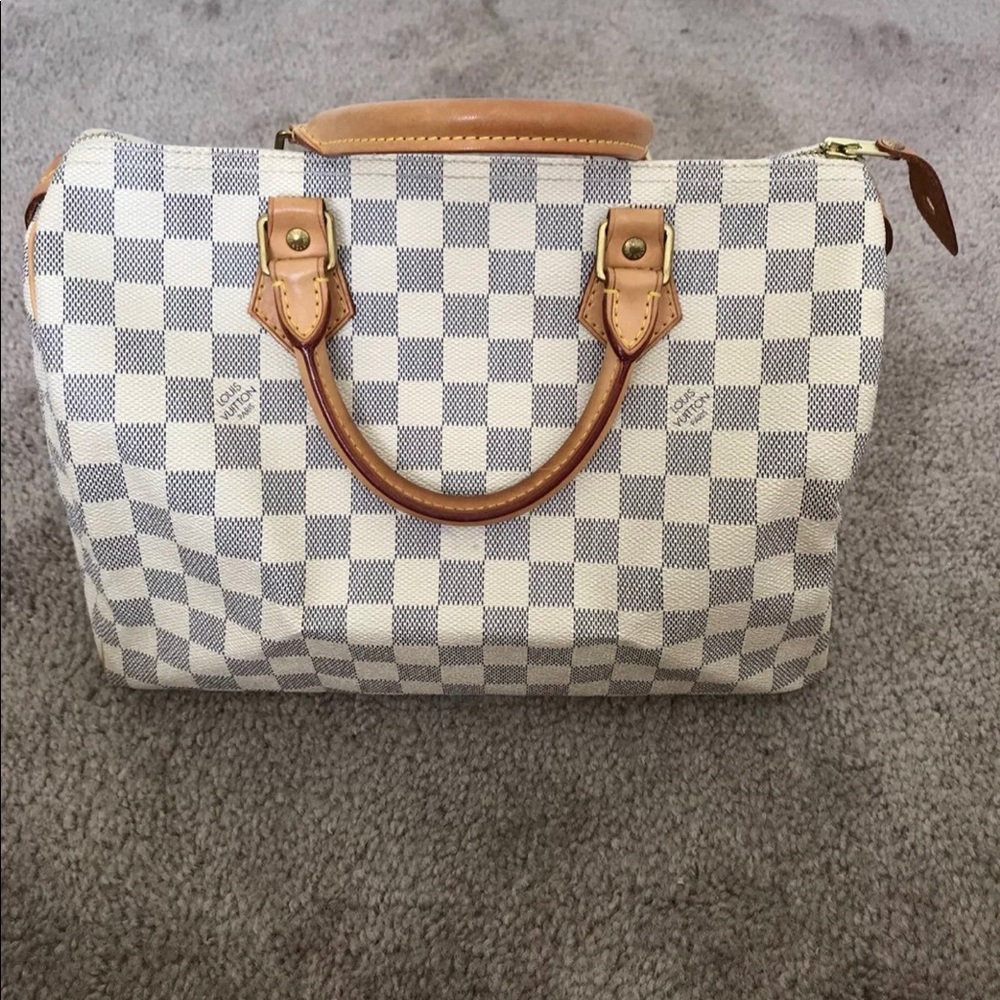 100% Authentic Louis Vuitton Speedy 30 Damier Azur